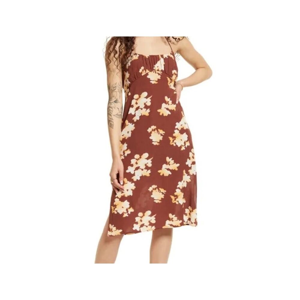 New ~ BP. NORDSTROM ~ Halter Neck Midi Dress Size XS/S Vacation 100% VISCOSE